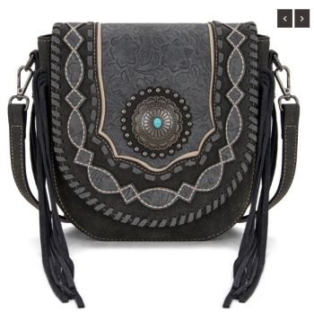 MW1331-8360 BK Montana West Concho Collection Crossbody