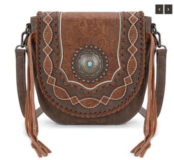 MW1331-8360 BR Montana West Concho Collection Crossbody