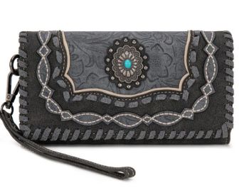 MW1331-W018 BK Montana West Concho Collection Wallet