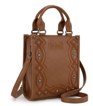 MW1334-1831 BR Montana West Embroidered Aztec Small Tote/Crossbody
