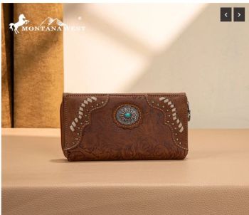MW1335-W010 BR Montana West Embossed Collection Wallet