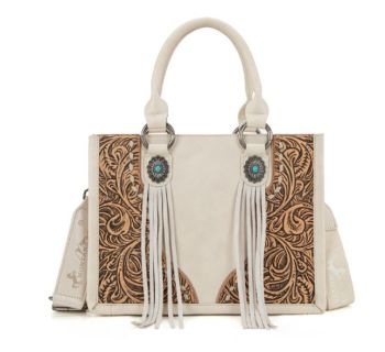 MW1339-2002 BG Montana West Tooled Concho Concealed Carry Tote/Crossbody