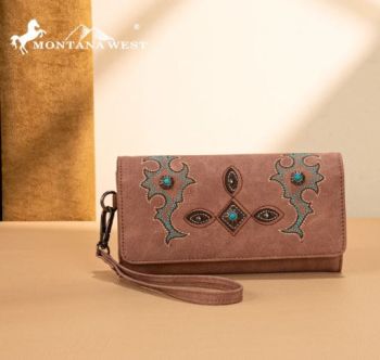 MW1344-W002 DPK Montana West Concho Embroidered Collection Wallet