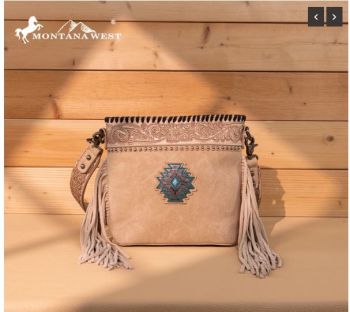 MW1350-8360 TN Montana West Tooled Aztec Concho Collection Crossbody