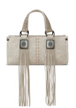 MW1351-888 BG Montana West Western Fringe Concho Collection Mini Crossbody Bag