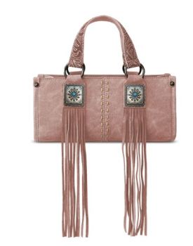 MW1351-888 DPK Montana West Western Fringe Concho Collection Mini Crossbody Bag