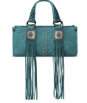 MW1351-888 TQ Montana West Western Fringe Concho Collection Mini Crossbody Bag