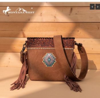 MW1350-8360 BR Montana West Tooled Aztec Concho 
