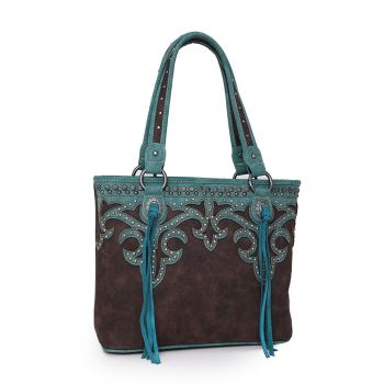 MW991G-8317 CF Montana West Concho Collection Concealed Carry Western Tote