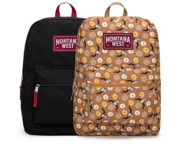 MWC-5751S BR Montana West Western Horse Print Backpack -2Pcs Set 