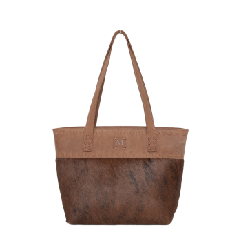 MWRG-030 BR Montana West Real Leather Safety Travel Tote/Crossbody