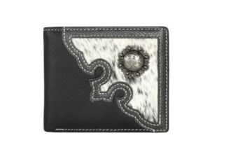 MWS-W025 BK Genuine Hair-On Leather Collection Men's Wallet