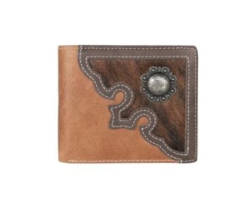 MWS-W025 BR Genuine Hair-On Leather Collection Men's Wallet