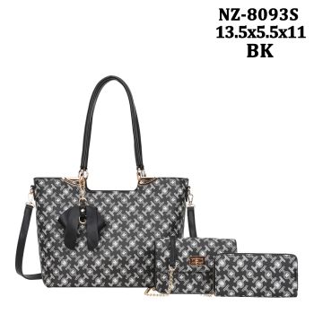 NZ-8093S BLK DESINER BAG 3PC SETS