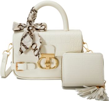 PU913-M2 WT HANDBAG WITH WALLET SET