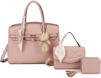PU24126-T3 PK 2HANDBAG WITH WALLET SET