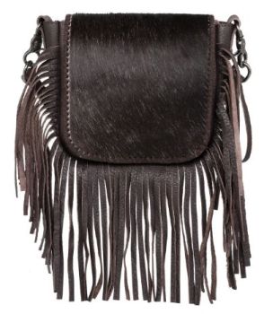 RLC-L161 CF Montana West Genuine Leather Hair-On Collection Fringe Crossbody