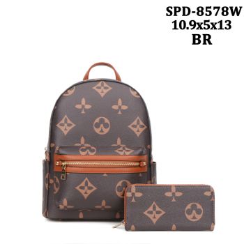 SPD-8578W BR BACKPACK WITH WALLET