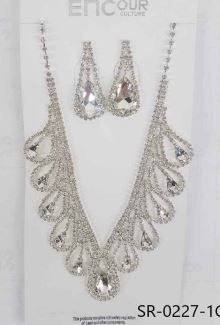 SR-0227-1C RHINESTONE NECKLACE SET