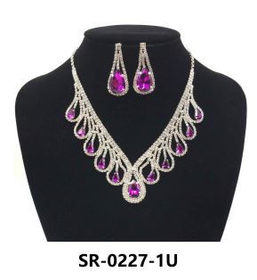 SR-0227-1U RHINESTONE NECKLACE SET