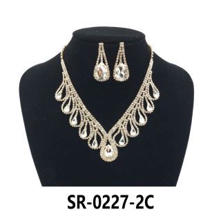 SR-0227-2C RHINESTONE NECKLACE SET