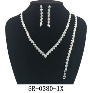 SR-0380-1X RHINESTONE NECKLACE SET