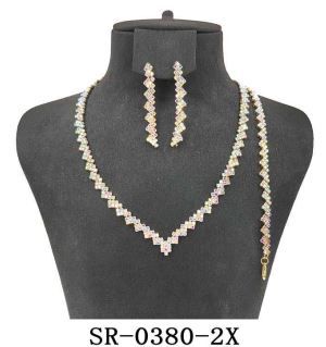 SR-0380-2X RHINESTONE NECKLACE SET
