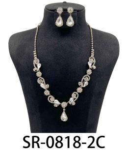 SR-0818-2C RHINESTONE NECKLACE SET