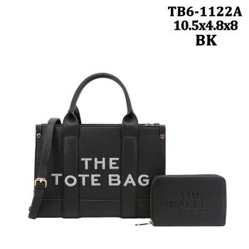 TB6-1122A BK  THE TOTE BAG WITH WALLET