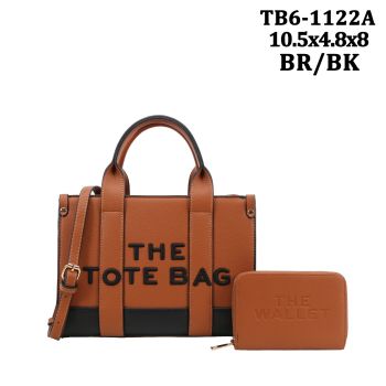 TB6-1122A BR/BK  THE TOTE BAG WITH WALLET