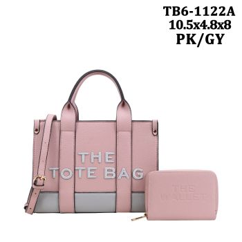 TB6-1122A PK/GY  THE TOTE BAG WITH WALLET