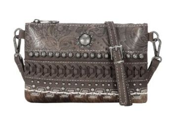 TR136-181 CF  Trinity Ranch Hair On Cowhide Collection Clutch/Crossbody