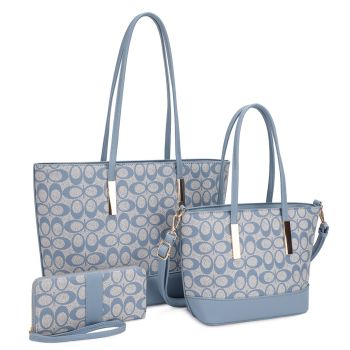 UM-31481 SET BL MONO GLAM 2 BAGS WITH WALLET