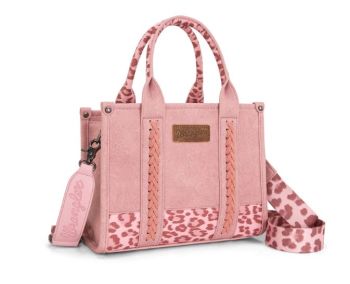 WG102-8120S PK Wrangler Leopard Print Concealed Carry Tote/Crossbody