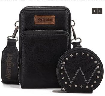 WG117-207 BK Wrangler Crossbody Cell Phone Purse