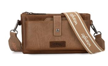 WG120-209 KH Wrangler Dual Zipper Compartment Crossbody Bag