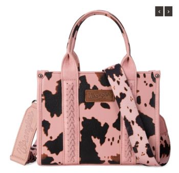 WG133-8120S PK1 Wrangler Cow Print Concealed Carry Tote/Crossbody