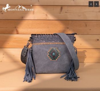 MW1350-8360 JN Montana West Tooled Aztec Concho Collection Crossbody