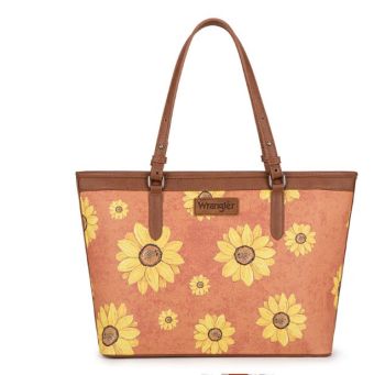WG204-2002BR Wrangler Sunflower Print Tote Bag