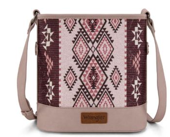 WG213-2003 PK Wrangler Aztec Distressed Print Dual Sided Print Concealed Carry Crossbody