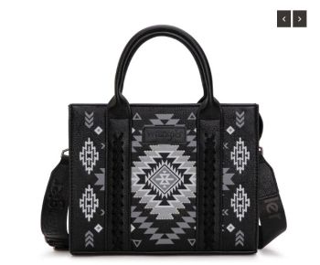 WG2206-8120S BK Wrangler Aztec Pattern Print -Tote/Crossbody