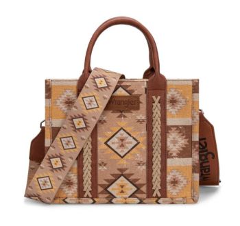 WG2209-8120S LBR Wrangler Aztec Pattern Dual Sided Print -Tote/Crossbody