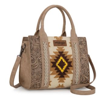 WG226-8120 TN Wrangler Tooled Aztec Pattern Print Concealed Carry Tote