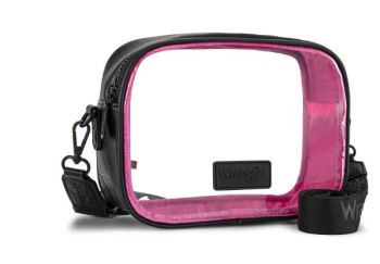 WG229-603 BK/PK Wrangler Clear Crossbody Bag/Stadium Bag