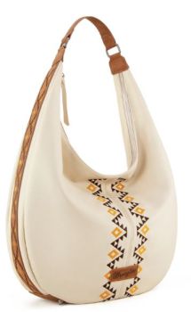 WG233-3027 BG Wrangler Aztec Embroidered Large Hobo Bag