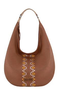 WG233-3027 LBR Wrangler Aztec Embroidered Large Hobo Bag