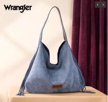 WG239-9182 JN Wrangler Fringe Floral Tooled Hobo Bag