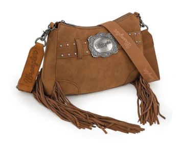 WG241-2022 BR Wrangler Fringe Buckle Hobo Bag/Crossbody Bag