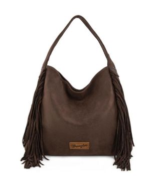 WG244-9182 CF Wrangler Fringe Studded Hobo Bag