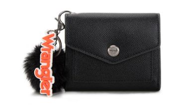 WG274-W079 BK Wrangler Tri-Fold Wallet with Keyring Pom Pom